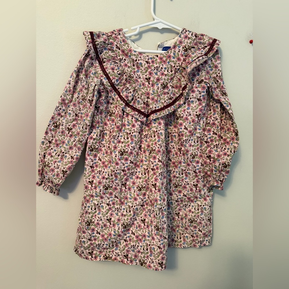 Maisonette Floral Kids Dress with Ruffle Detail